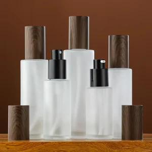 Glass Cosmetic Bottle and Jar Set for Skincare Lotion Serum Face Cream