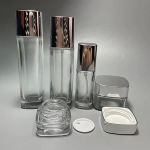 Glass Cosmetic Bottles and Jars for Toner Lotion and Cream