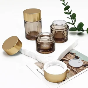 Glass Cosmetic Cream Container Jars with Lids 20g 30g 50g Gray Glossy Surface
