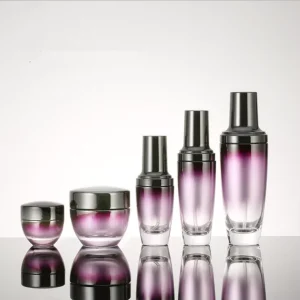 Glass Cosmetic Cream Jar and Bottle