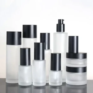 Glass Cosmetic Cream Jars and Lotion Pump Bottles