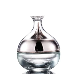Glass Cosmetic Jar 30g 50g Transparent with Unique Shape Cap