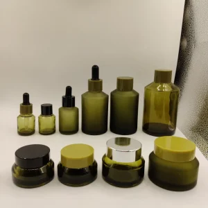 Glass Cosmetic Jar and Bottle Packaging Set