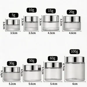 Glass Cosmetic Jars with Lids and Private Label Perfume Bottle