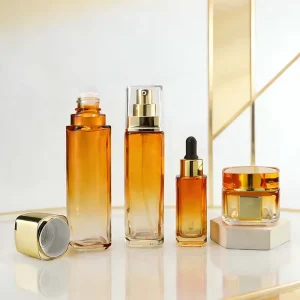 Glass Cosmetic Packaging Set 30ml 60ml 100ml 130ml With Lotion Pump Jar for Skin Care
