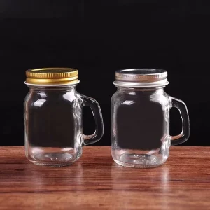Glass Drinking Jars with Lids Clear Mason Cups for Bar and Home Beverages