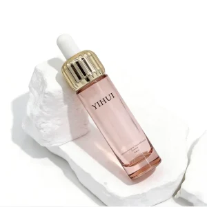 Glass Dropper Bottle Screw Cap Essence Luxury Cosmetic Packaging Custom Empty Clear Frosted Amber Pink Black Gold Design Brand