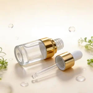 Glass Essential Oil Dropper Bottle 20ml 30ml with Gold or Silver Plastic Head for Cosmetic Liquids