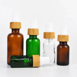 Glass Fine Mist Spray Bottle 30ml 50ml 100ml Amber Green Blue with Fine Mist Cap