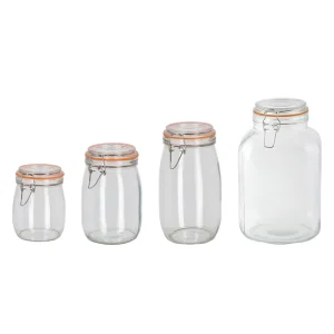 Glass Flip Top Canning Jar with Orange Rubber O-Ring 0.75L 1L 1.5L 3L