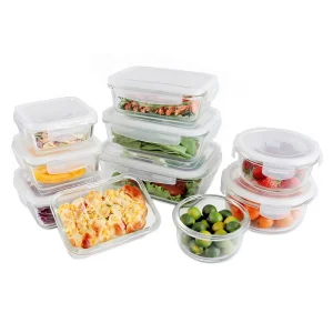 Glass Food Container Set Airtight Nestable BPA-Free
