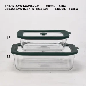 Glass Food Container Set with Silicone Glass Lids, 3-Pack, Airtight, Leakproof, Plastic-Free