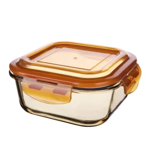Glass Food Storage Containers Airtight Borosilicate PP Lid Fridge Safe Lunch Boxes with Lock Lids for Kitchen