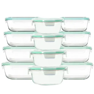 Glass Food Storage Containers with Lids Glass Meal Prep Containers Glass Containers for Food Storage with Lids