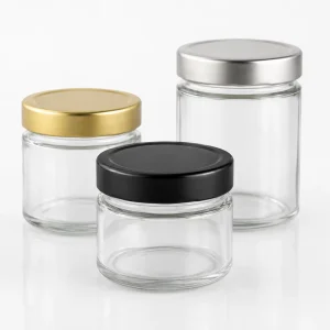 Glass Food Storage Jar Multiple Sizes Clear Glass Container with Metal Lid Options Custom Logo for Kitchen