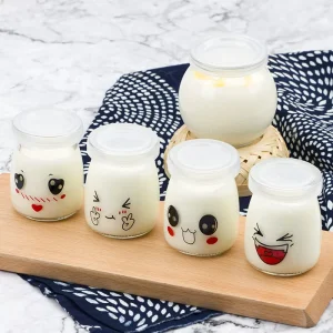 Glass Food Storage Jar with Lid 150ml Glass Cream Jar