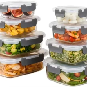 Glass Food and Fruit Storage Container with Kitchen Lock