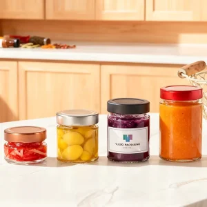 Glass Honey Jar with Cap for Food-Grade Kitchen Storage