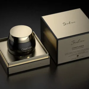 Glass Jar 50g 100g Matt Black with Matt Gold Cap and Cardboard Box