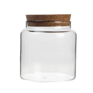 Glass Jar Kitchen with cork lid borosilicate glass container