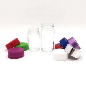 Glass Jar Packaging Manufacturer Airtight Childproof 5 Pack for Glass Jar With Colored Aluminum Cap