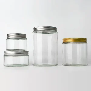 Glass Jar Supplier 100ml 200ml 250ml 350ml 500ml Wide Mouth Candle Jars Glass Storage Jars With Aluminum Cap