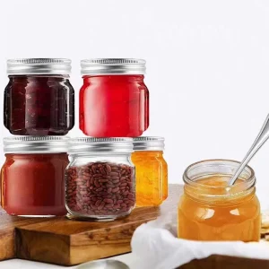 Glass Jar Supplier Wide Mouth Mason Jars 8oz 16oz with Lids for Sauce Juice Jam