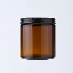 Glass Jar for Candle Cream Brown clear Glass Jar with Black Aluminum Lids 50ml 100ml 150ml 250ml 500ml