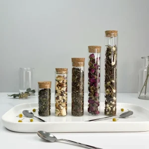 Glass Jar with Cork Lid, Tube Packaging, Storage Paper Box