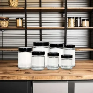 Glass Jars Food Grade Jam Bottle Glass Jar Straight Sided clear Glass Candle Jar With Lid