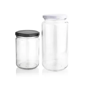 Glass Jars With Metal Lids Various Sizes for Kitchen Storage and Crafts