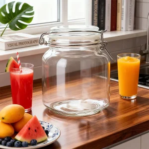 Glass Jars with Galvanized Snap Lid Airtight 50ml 500ml Gold Stamped Print for Candy Jam Honey Factory Price