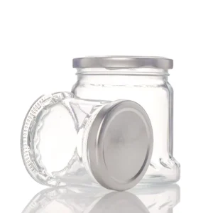 Glass Jars with Lids for Jam Glass Honey Jar Round Glass Empty Clear Storage Jars