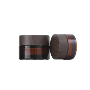 Glass Jars with Wooden Lids Glass Container Dark Bamboo Jar Engraving Logo Trademark Logo Deboss Emboss Cosmetic Food Use