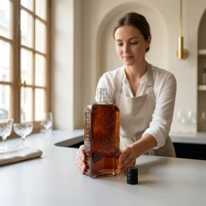 Glass Liquor Bottle Hot Selling & Customizable High Quality Clear Embossed Square Bottle 500ml 700ml 750ml for Whiskey & Spirits