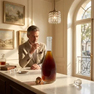 Glass Liquor Bottle OEM Elegant Classic Cinched Round Clear Bottle 500ml 700ml 750ml for Wine Whiskey Brandy