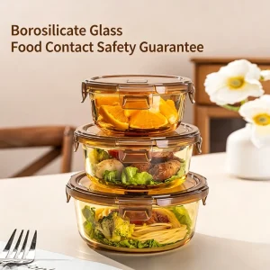 Glass Lunch Box Microwave Safe for Office, Fruit Storage, and Camping