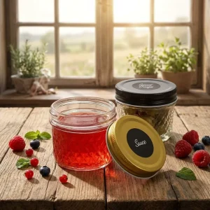 Glass Mason Canning Jar with Lid for Honey and Food Storage