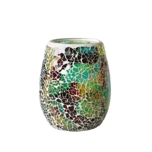 Glass Mosaic Tealight Holder with Crackle Finish