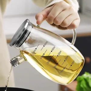 Glass Oil Bottle with Clip-On Lid, Airtight Storage, Kitchen Spice and Camping Use, 500ml