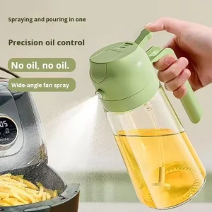 Glass Oil Spray Bottle Dispenser Pot Vinegar Sprayer Oil Storage Bottle Dual Purpose Automatic Oil Dispenser with Handle