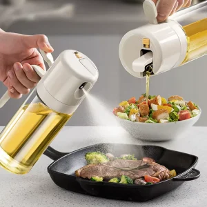 Glass Oil Spray Bottle Leak Proof Automatic Opening Closing Non Stick Kitchen Soy Sauce Premium Container