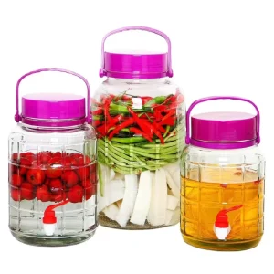 Glass Pickle Jars 1L 2L 3L 5L 10L 12L 16L 20L 30L with Water-Sealed Lids