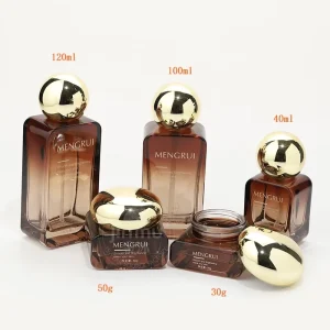 Glass Skincare Jar Set with Plastic Lids