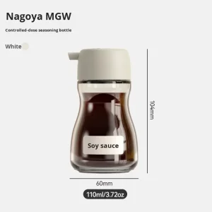 Glass Soy Sauce and Vinegar Seasoning Bottle with Lid Non-Stick Refillable Small Kitchen Bottle