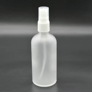 Glass Spray Bottle 100ml Empty Frosted Essential Oil Bottle with Fine Mist Spray White Sprayer