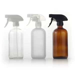 Glass Spray Bottle 250ml 500ml 8oz, Boston Style, Reusable Refillable Container for Cleaning