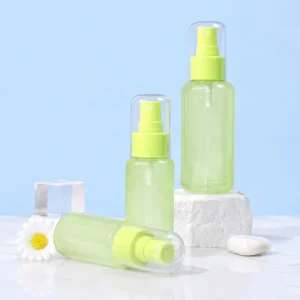 Glass Spray Pump Bottle for Skincare Packaging, Light Green, 30ml 50ml 100ml, Custom Logo