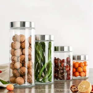 Glass Storage Container with Sealed Cover Over 500ml Capacity for Kitchen Use