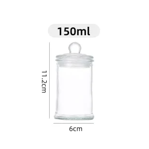 Glass Storage Containers Sealed Storage Vessels Candle Jars with Glass Lid